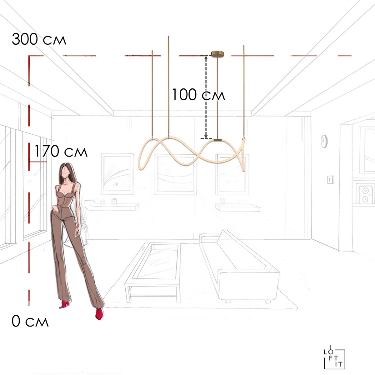 Подвесной светильник LOFT IT Thread 10388P/C Brass_LF