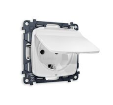 Розетка Ambrella Volt OMEGA с заземлением со шторками и защитной крышкой 2P+E 16A-250V IP44 QUANT MO128010_AMB