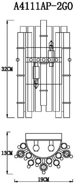 Настенный светильник Arte Lamp Crystalla A4111AP-2GO