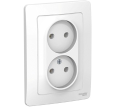 Розетка встраиваемая двойная без заземления (белый) Systeme Electric BLNRS000021