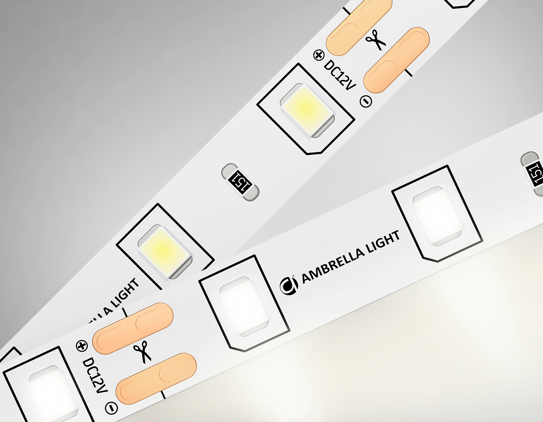 Светодиодная лента 2835 60Led, 4.8W m, 12V IP20 4500K 5m, кратность резки 50mm Ambrella Light GS GS1002_AMB
