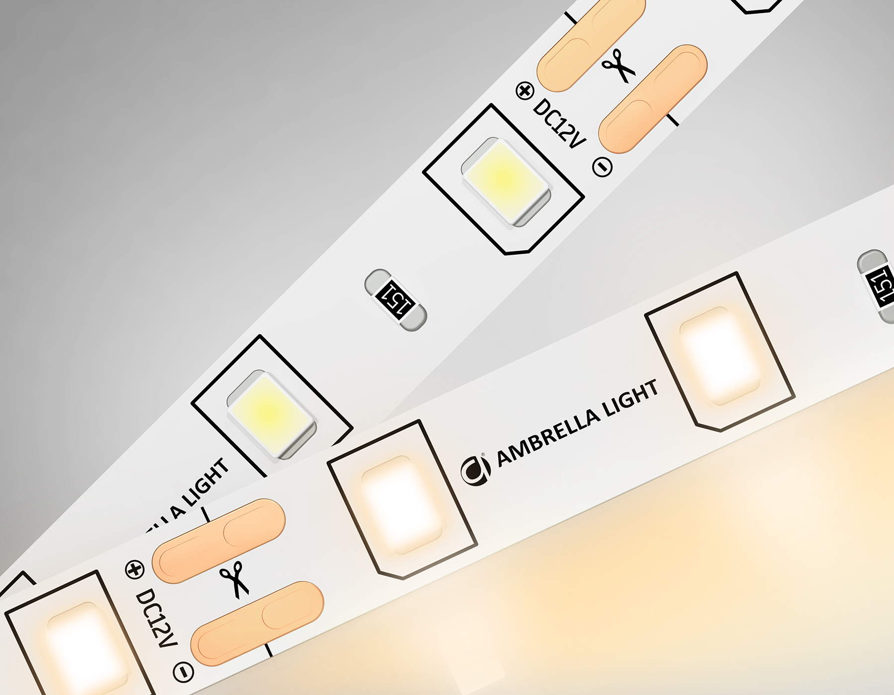 Светодиодная лента 2835 60Led, 4.8W m, 12V IP20 3000K 5m, кратность резки 50mm Ambrella Light GS GS1001_AMB