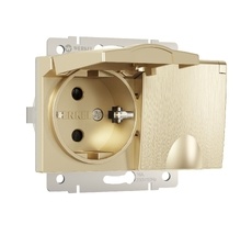 Розетка двойная влагозащ. с зазем. с защит. крышками и шторками Vintage a057287_WR