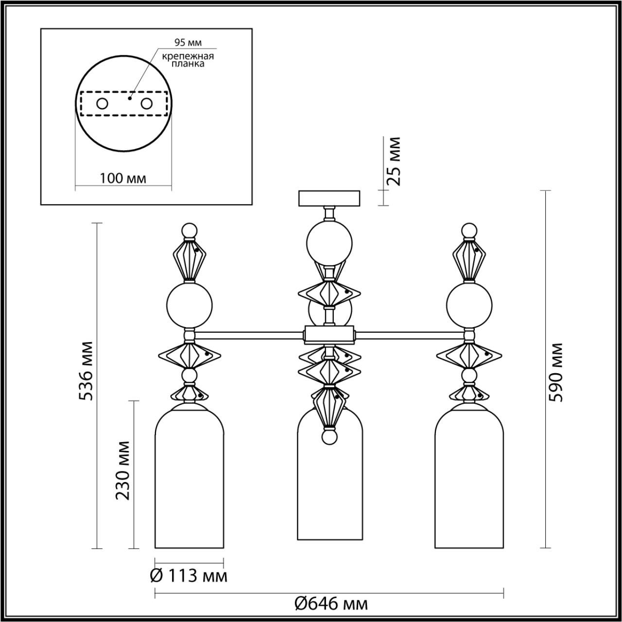 Потолочная люстра Odeon Light Exclusive BIZET 4855/3C