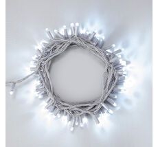 Гирлянда Нить 10м Белая 24В, 100 LED, Провод Серый Каучук 2,3мм, IP65 LTC ECO100-5-1W