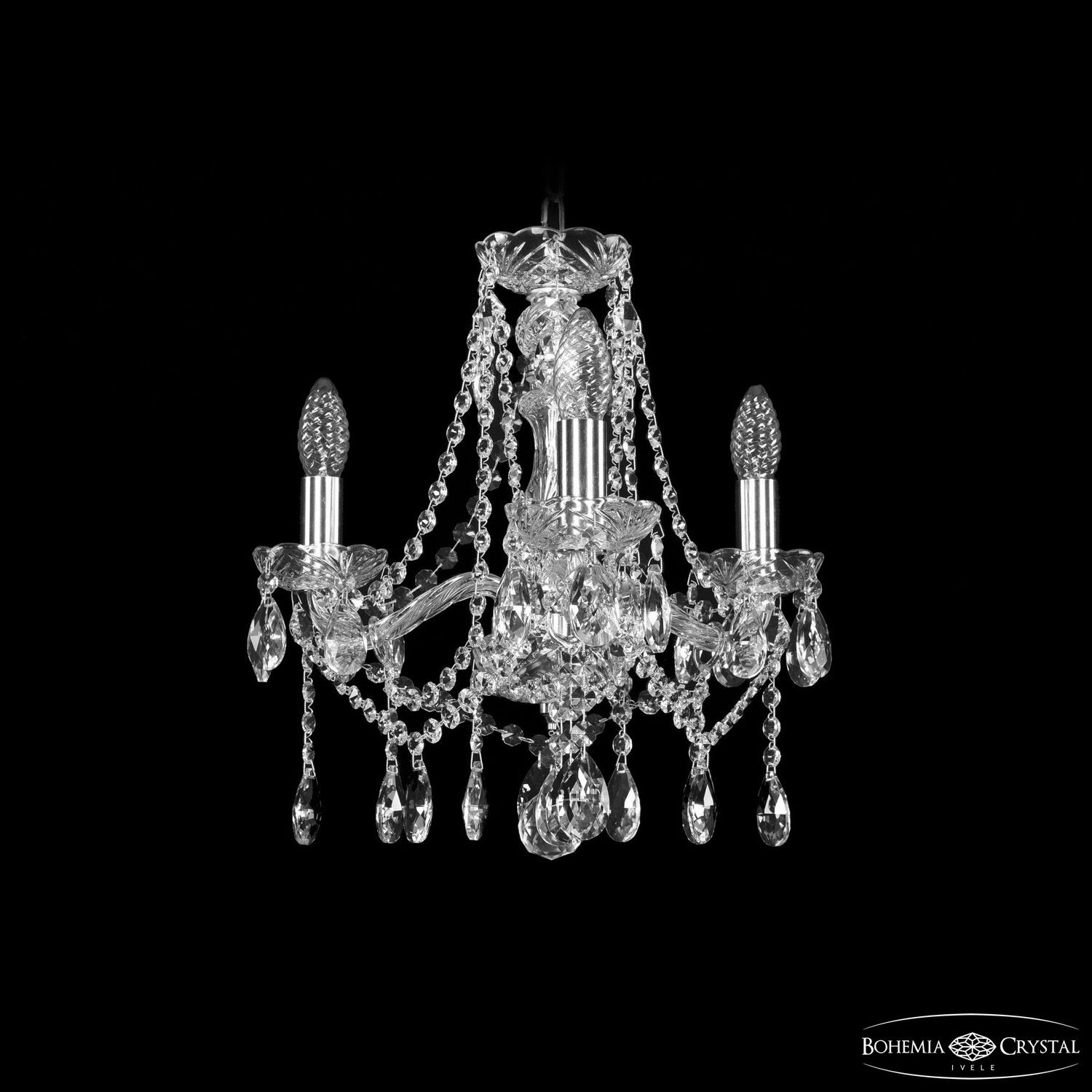 Хрустальная люстра Bohemia Ivele Crystal 1413/3/141 Ni_BI