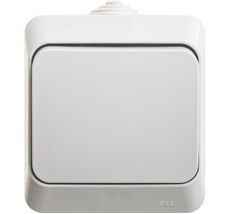 Выключатель накладной одноклавишный (серый) IP44 Systeme Electric BA10-046C