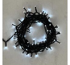 Гирлянда Нить 10м Белая 24В, 100 LED, Провод Черный ПВХ, IP54 PST100-11-1W