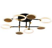 Люстра (+ночной режим) с пультом потолочная светодиодная на штанге 10247/8 LED*63W Black/Gold Escada 10247/8LED_ESC