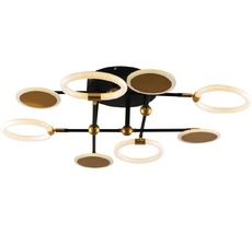 Люстра (+ночной режим) с пультом потолочная светодиодная на штанге 10247/8 LED*63W Black/Gold Escada 10247/8LED_ESC