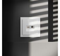 Розетка телевизионная встраиваемая VOLTUM S70 TV+RJ45 VLS060701