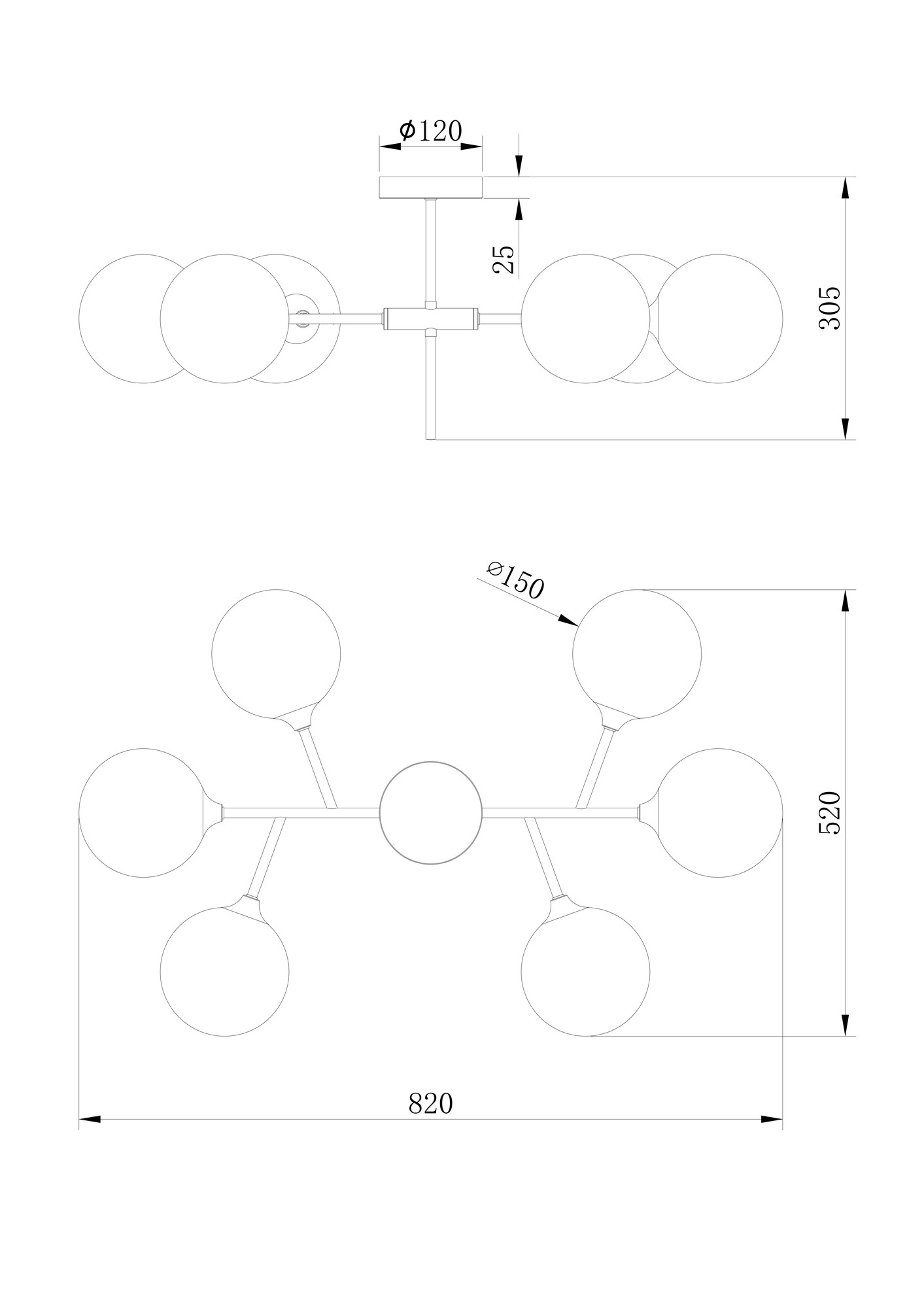 Потолочная люстра Freya Maddison FR5115PL-06BZ1_MY