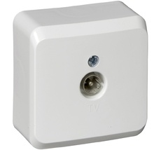 ТВ-розетка накладная оконечная (белый) Systeme Electric TVA-002b