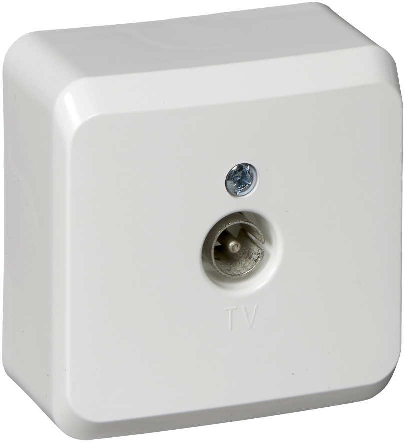 ТВ-розетка накладная оконечная (белый) Systeme Electric TVA-002b