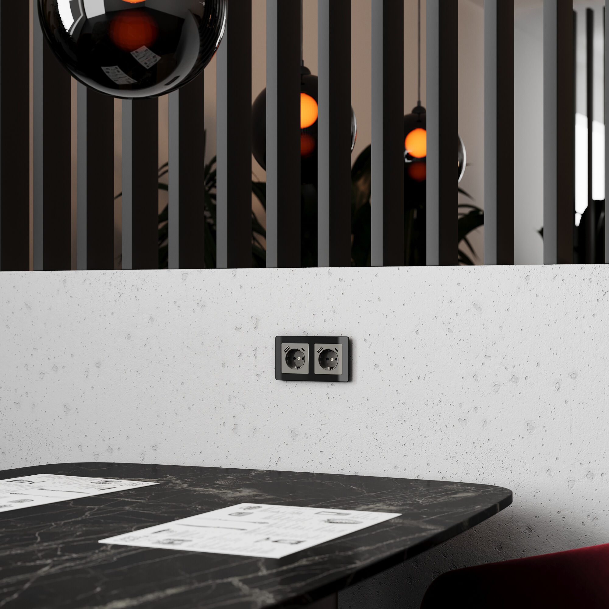 Розетка с заземлением, шторками и USB тип A+C Werkel a064093_WR