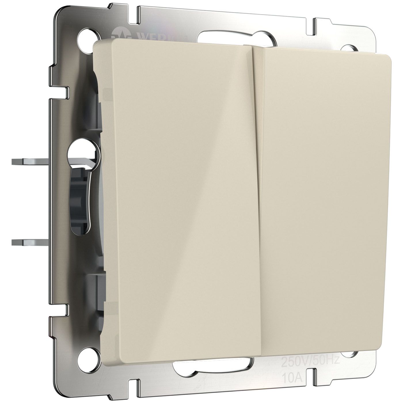 Выключатель двухклавишный проходной Werkel WL03-SW-2G-2W-ivory a051485_WR