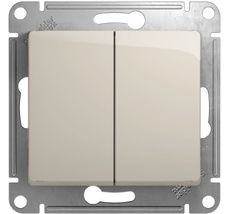 Выключатель встраиваемый двухклавишный (молочный) Systeme Electric GSL000965