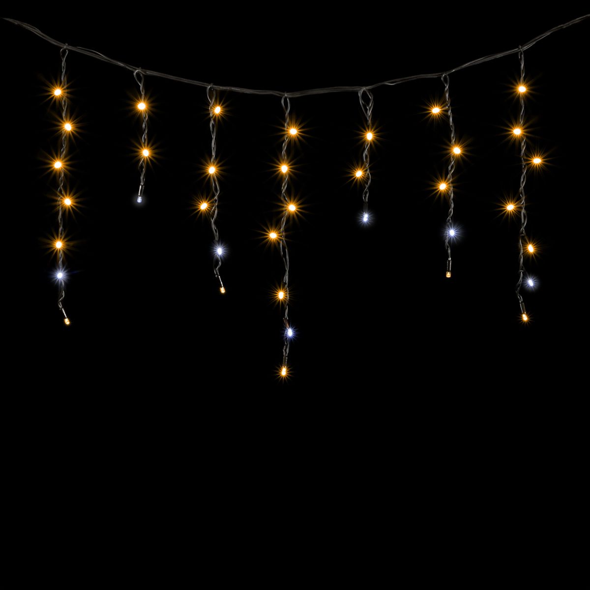 

Гирлянда LTC Бахрома 3,1 x 0,5 м Жёлтая с Мерцанием Белого Диода 220В, 120 LED 04-199, 04-199