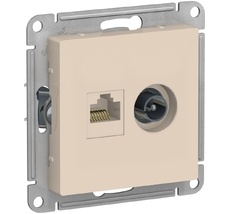 ТВ-розетка встраиваемая и Ethernet RJ-45 (бежевый) Systeme Electric ATN000289