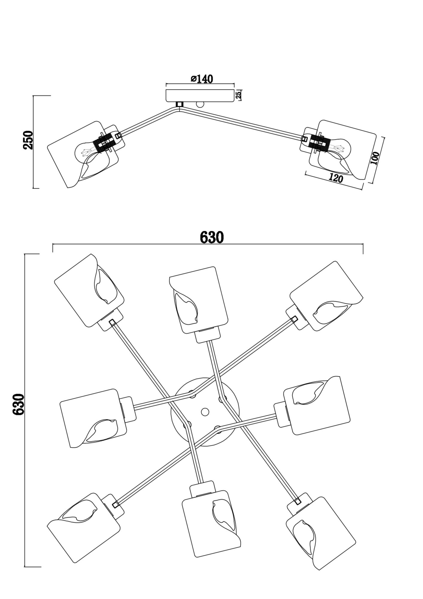 Потолочная люстра Freya Isabella FR5095CL-08G_MY
