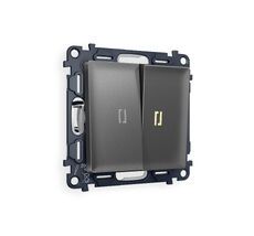 Выключатель двухклавишный проходной с подсветкой Ambrella Volt ALFA QUANT MA654030_AMB