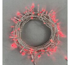 Гирлянда Нить с Колпачком 10м Красная 220В, 100 LED, Провод Прозрачный ПВХ, IP65 LTC PST100CAP-10-2R PST100CAP-10-2R