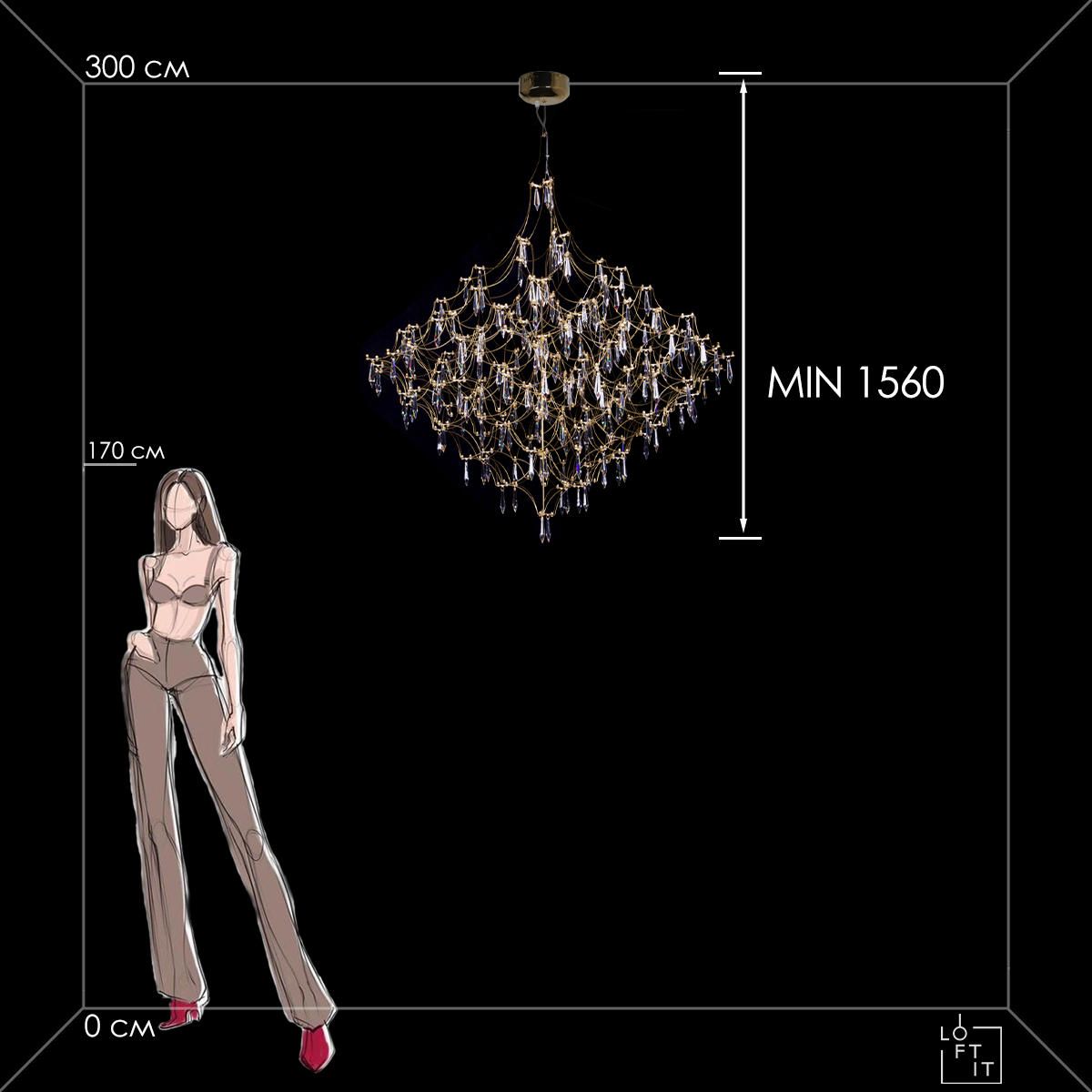 Подвесная люстра LOFT IT Mira 10259/1200 Gold Asfour_LF