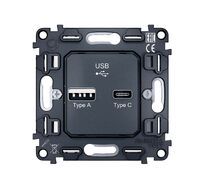 Розетка 2USB A+C 20W быстрая зарядка Ambrella Volt QUANT VM177_AMB