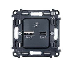 Розетка 2USB A+C 20W быстрая зарядка Ambrella Volt QUANT VM177_AMB