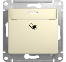 Карточный выключатель одноклавишный с подсветкой встраиваемый (бежевый) Systeme Electric GSL000269