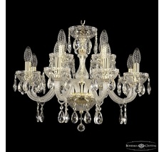 Хрустальная люстра Bohemia Ivele Crystal 5417/8+4/195 G Clear/M-1G_BI