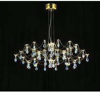 Подвесная люстра светодиодная с пультом и хрустальными подвесками K9 MyFar MR2663-60P-50CD