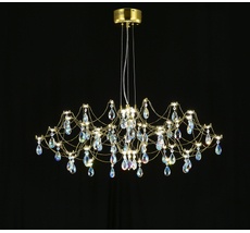 Подвесная люстра светодиодная с пультом и хрустальными подвесками K9 MyFar MR2663-60P-50CD