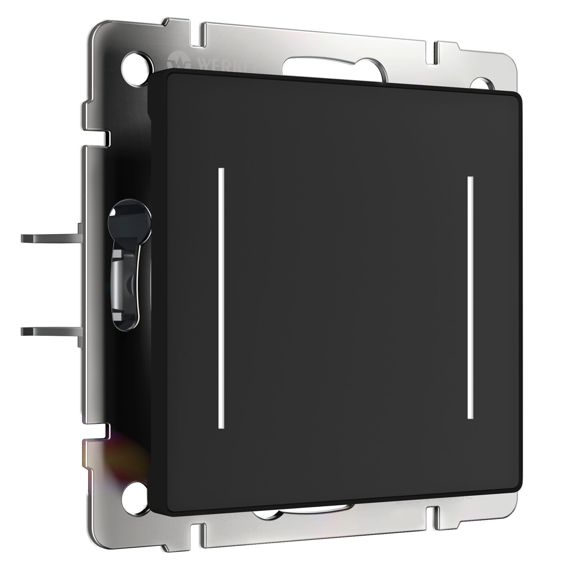 Сенсорный выключатель двухклавишный с подсветкой (черный) Werkel a063602, цвет белый
