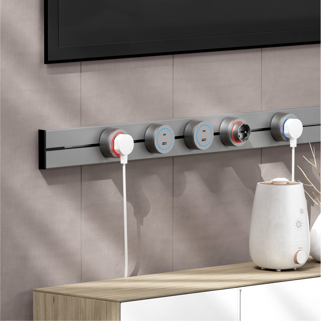 Трековая розетка Arte Milano track-sockets 399732TS/USB-Type-C Grey