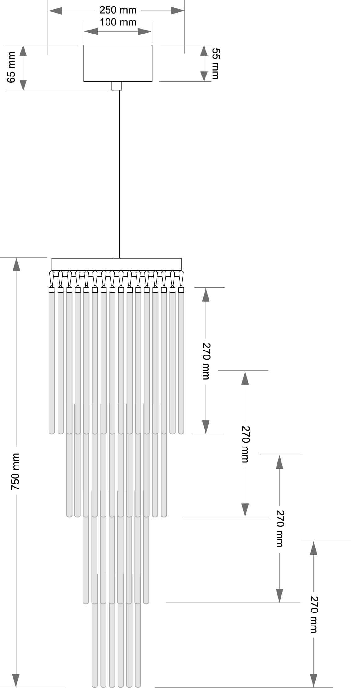 Подвесная люстра KUTEK FILAGO FIL-ZW-10(BN)250/270