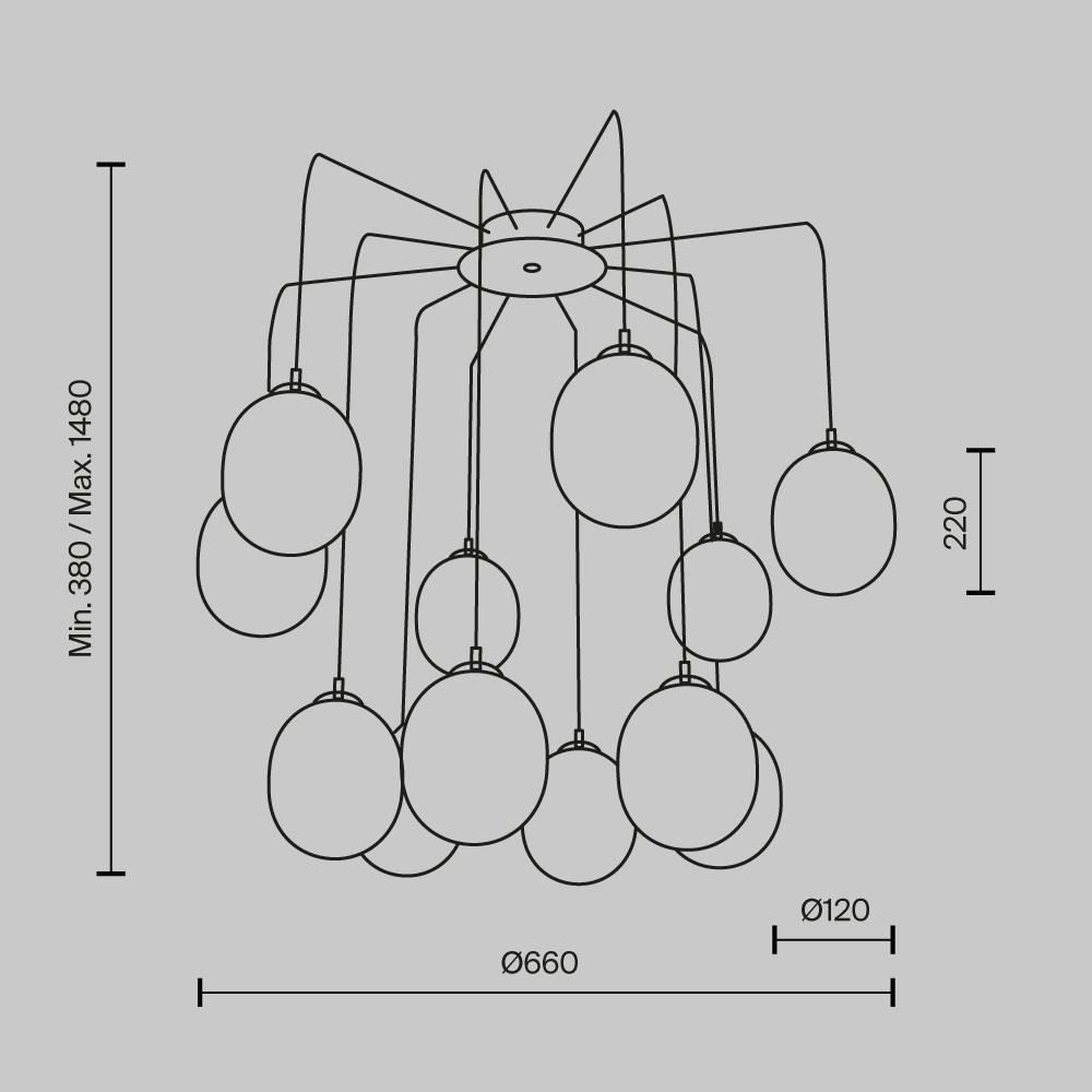 Подвесная люстра Maytoni Branch MOD176PL-12G_MY