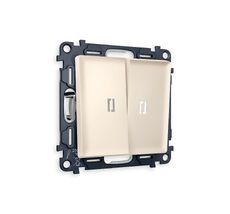 Выключатель двухклавишный проходной с подсветкой 5600K Ambrella Volt ALFA QUANT MA324035_AMB