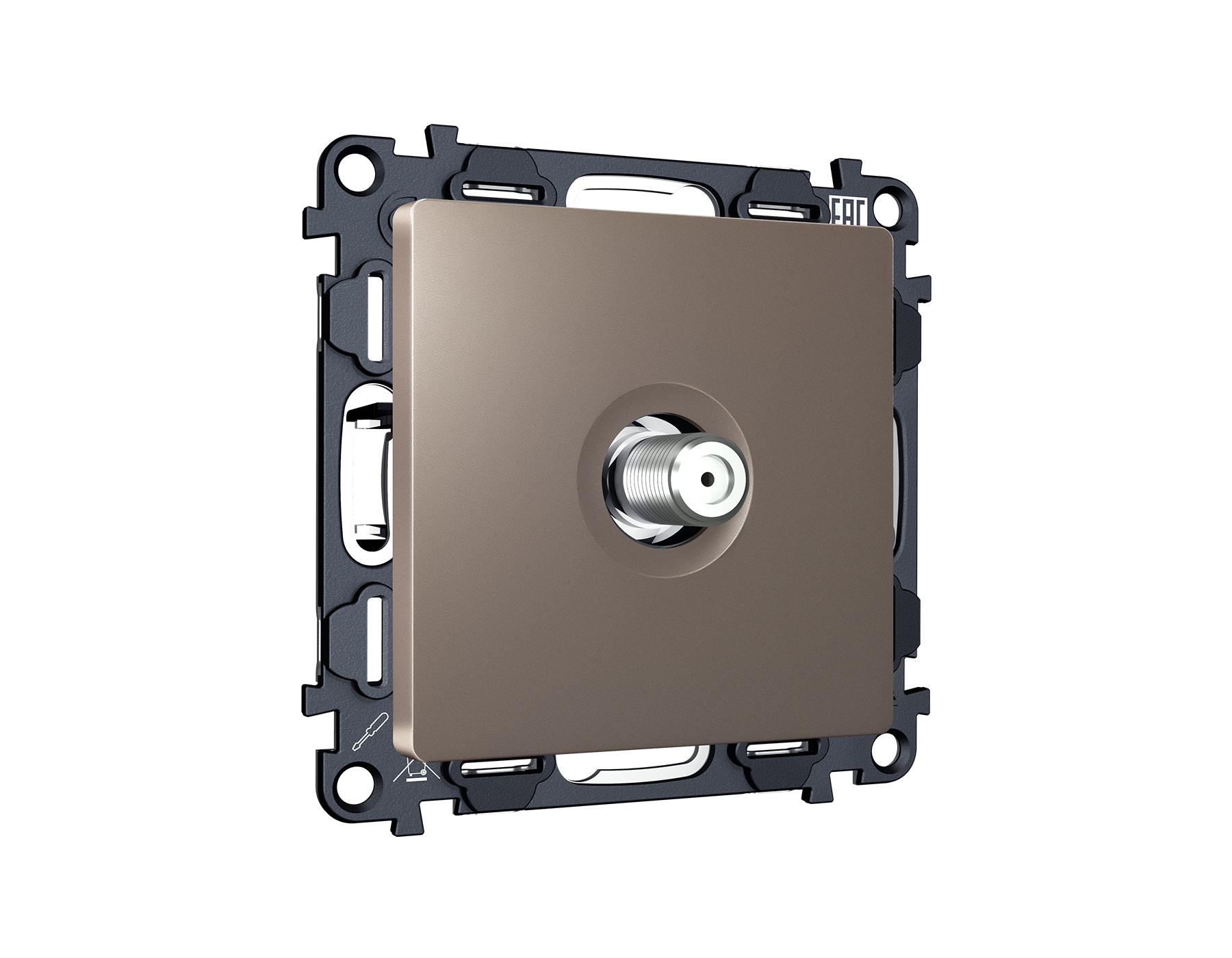 Комплект механизма TV розетки SAT 5-2400MHz 3.5dB ALFA QUANT (AP6430, VM215) Ambrella Volt MA643050_AMB