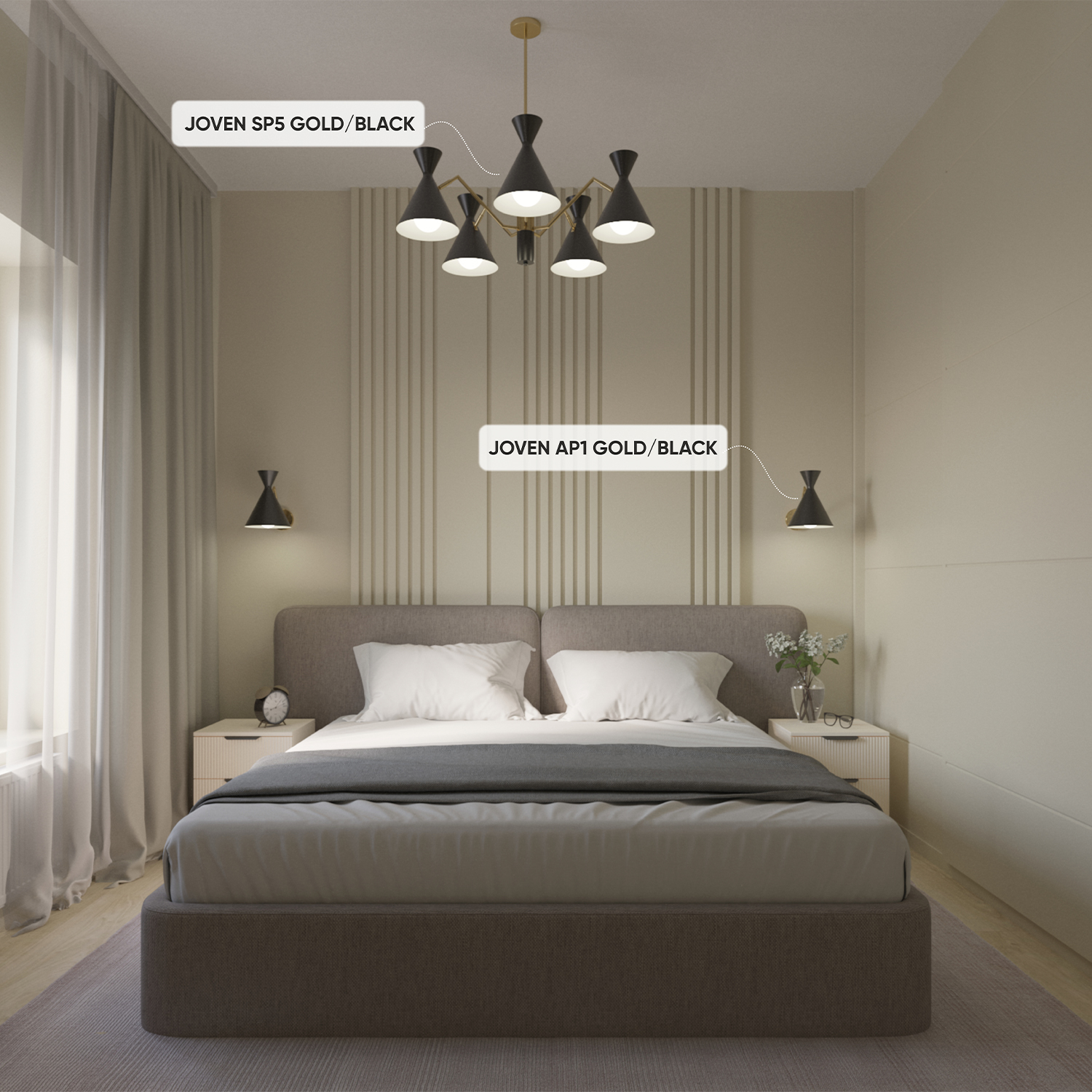 Подвесная люстра Crystallux JOVEN JOVEN SP5 GOLD/BLACK_CR