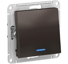Выключатель встраиваемый одноклавишный с подсветкой (мокко) Systeme Electric ATN000663