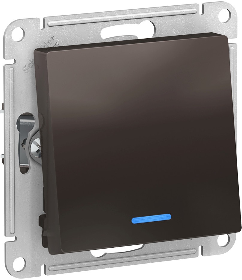 Выключатель встраиваемый одноклавишный с подсветкой (мокко) Systeme Electric ATN000663