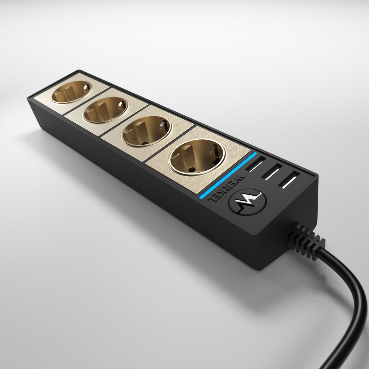 

Розеточный блок 4-х местный + 3 USB Blocks WL20-04-03 a051462, Черный, a051462