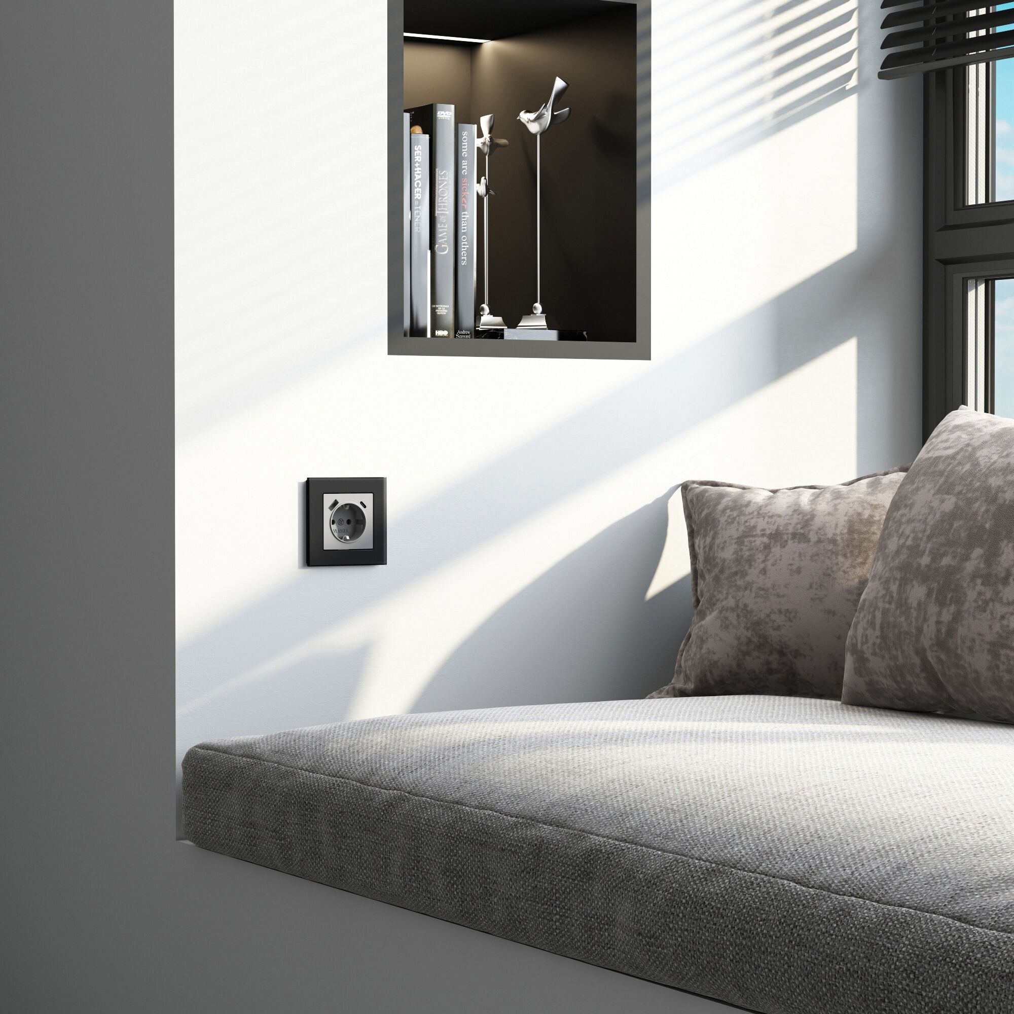 Рамка на 1 пост Senso (черный, стекло soft-touch) Werkel a064572_WR