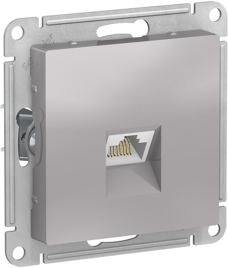 Розетка встраиваемая Ethernet RJ-45 (алюминий) Systeme Electric ATN000383
