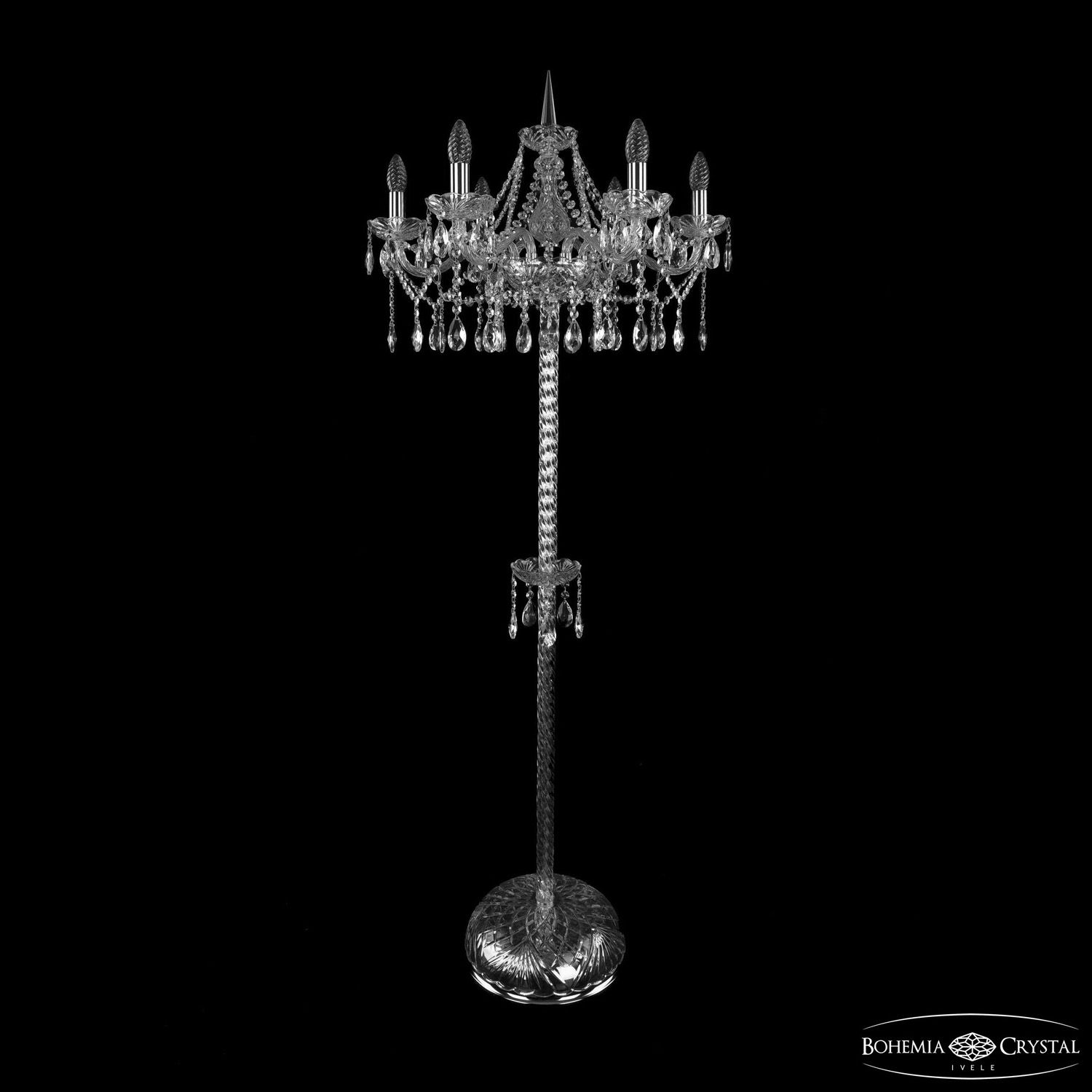 Торшер Bohemia Ivele Crystal 1413T2/6/200-160 Ni_BI