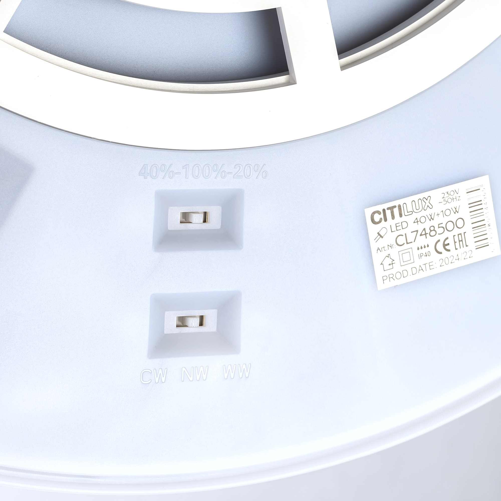 Потолочный светильник с подсветкой Citilux NORMA CL748500