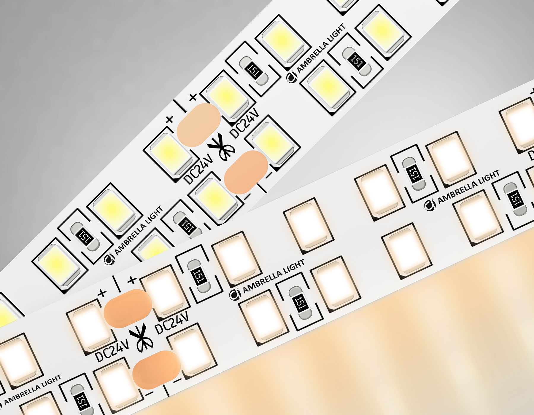 Светодиодная лента двухрядная 2835 240Led, 24W m, 24V IP20 3000K 5m Ambrella Light GS GS3701_AMB