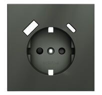 Накладка для розетки Voltum с заземлением и защитными шторками с USB A+C S70 VLS001006