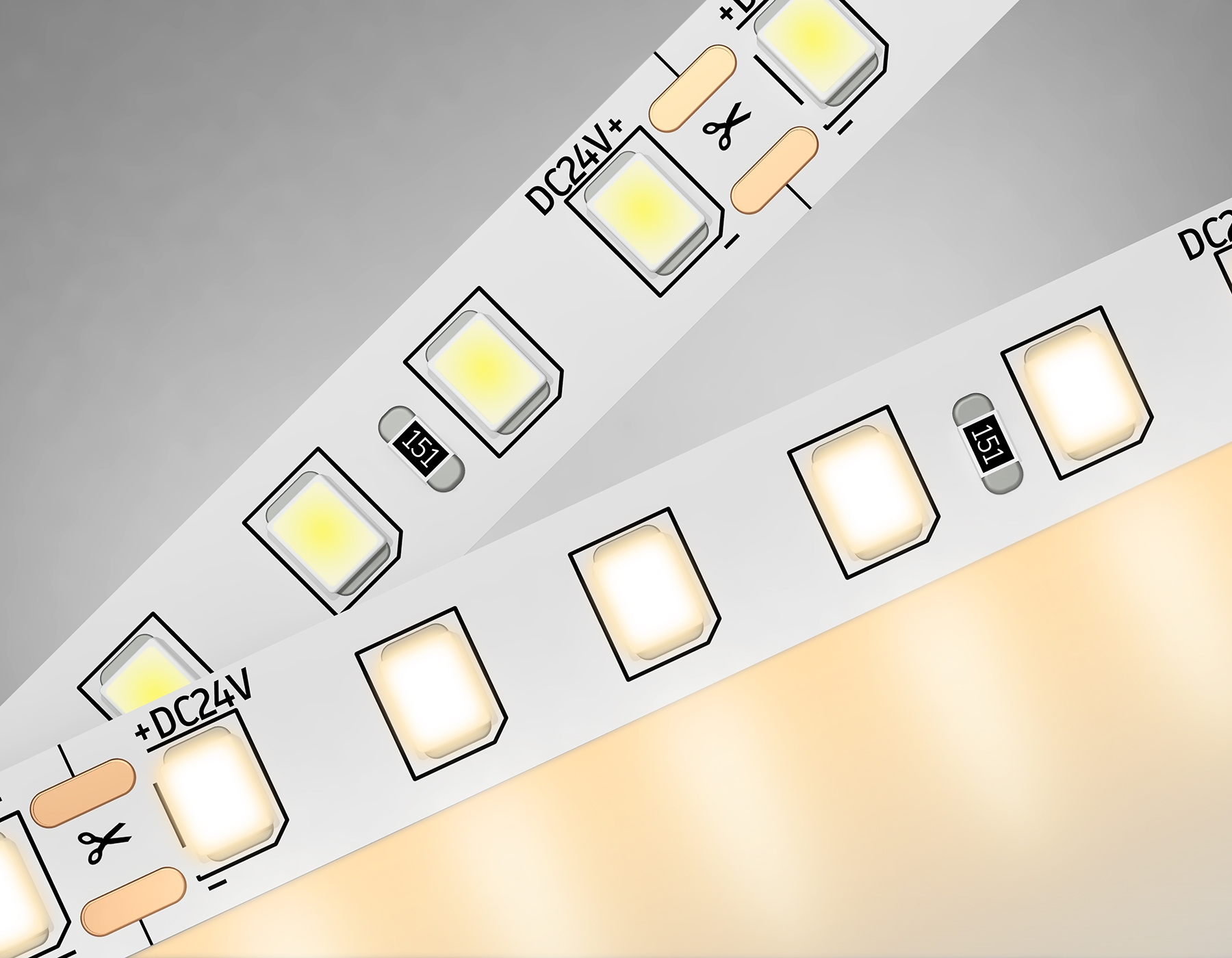 Светодиодная лента 2835 120Led, 10W m, 24V IP20 3000K 5m Ambrella Light GS GS3101_AMB